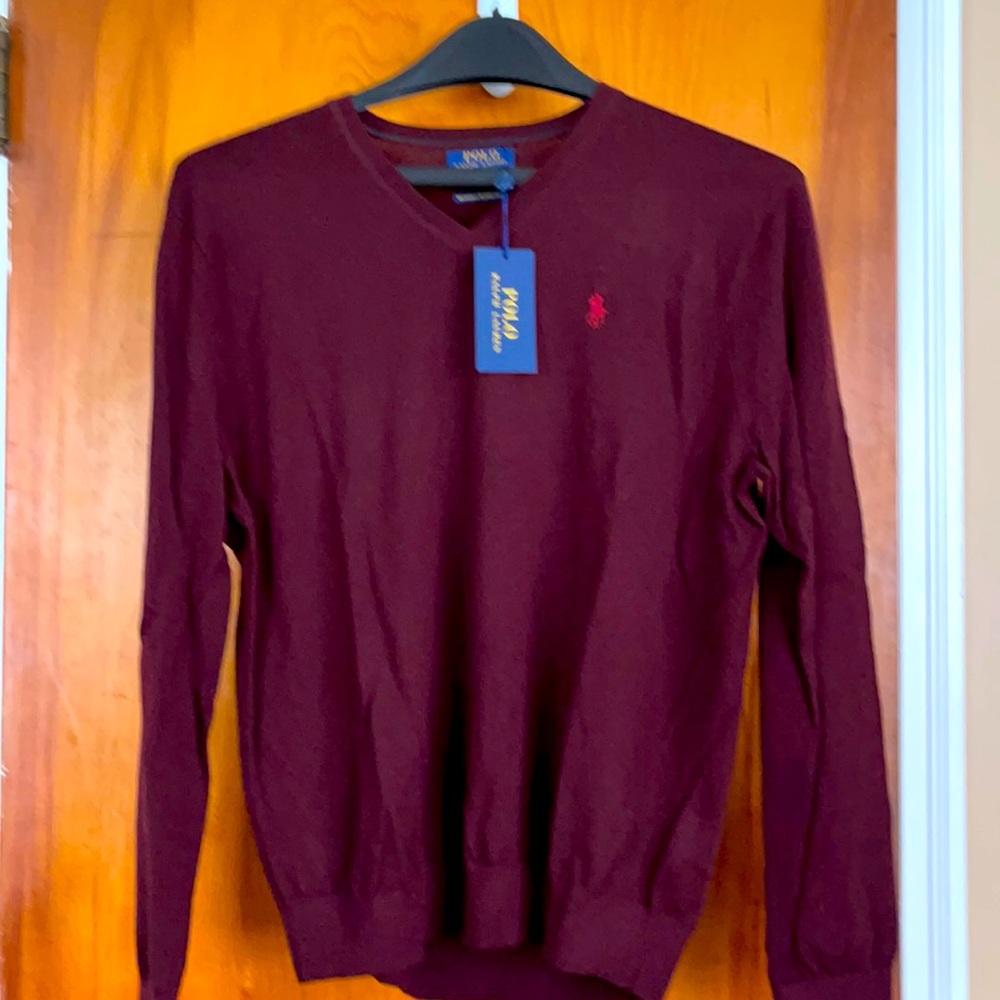 Polo Ralph Lauren merino wool V-neck sweater (M)